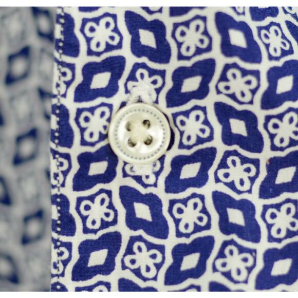 ROBERT GRAHAM LS SHIRT COTTON EMBROIDERY & CONTRASTING FLIP CUFFS M - Picture 4 of 9